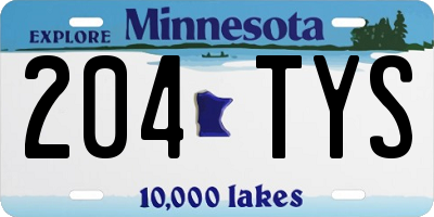 MN license plate 204TYS