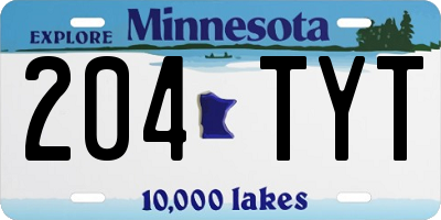 MN license plate 204TYT