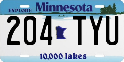 MN license plate 204TYU