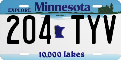 MN license plate 204TYV