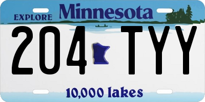 MN license plate 204TYY