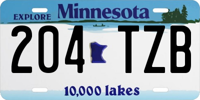 MN license plate 204TZB