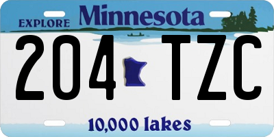 MN license plate 204TZC
