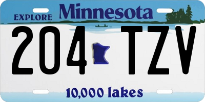 MN license plate 204TZV