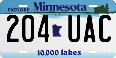 MN license plate 204UAC