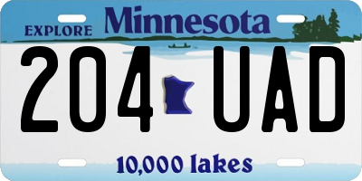 MN license plate 204UAD