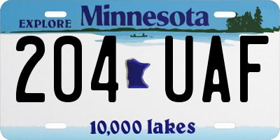 MN license plate 204UAF