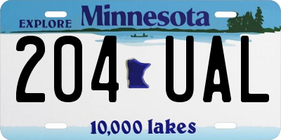 MN license plate 204UAL
