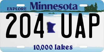 MN license plate 204UAP