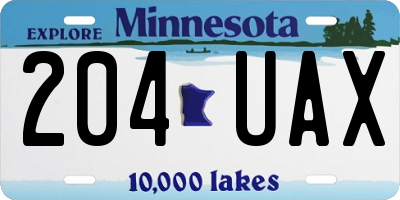 MN license plate 204UAX