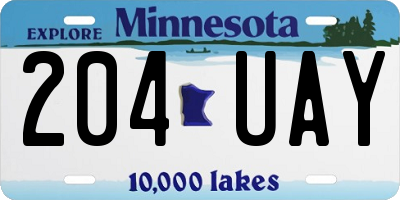 MN license plate 204UAY