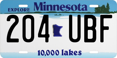 MN license plate 204UBF