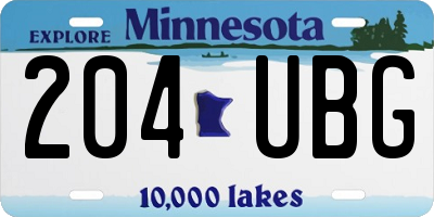 MN license plate 204UBG