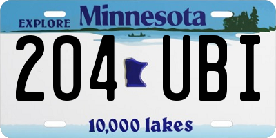 MN license plate 204UBI