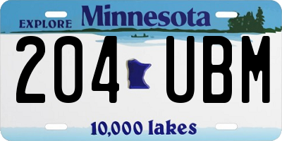 MN license plate 204UBM