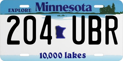 MN license plate 204UBR