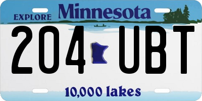 MN license plate 204UBT
