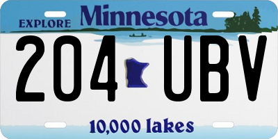 MN license plate 204UBV