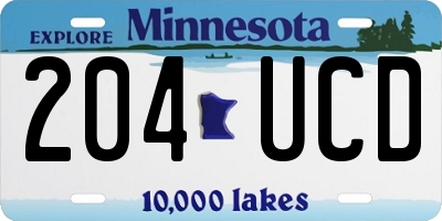 MN license plate 204UCD