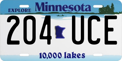 MN license plate 204UCE