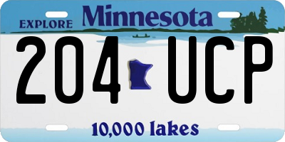 MN license plate 204UCP