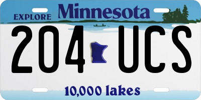MN license plate 204UCS