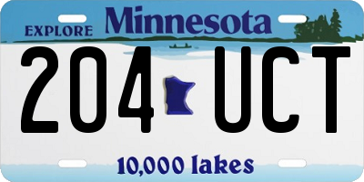 MN license plate 204UCT