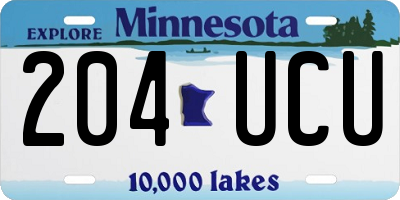 MN license plate 204UCU