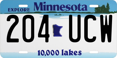 MN license plate 204UCW