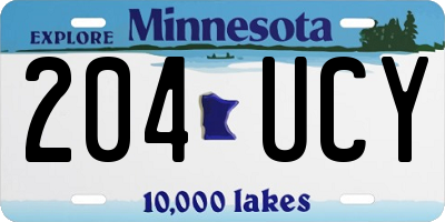 MN license plate 204UCY