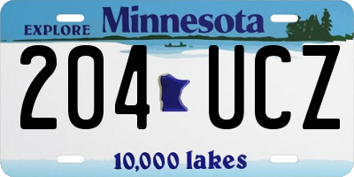 MN license plate 204UCZ