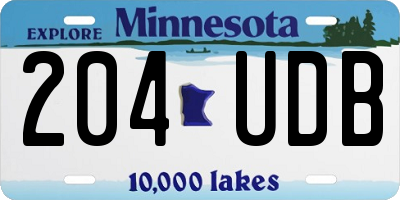 MN license plate 204UDB