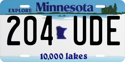 MN license plate 204UDE