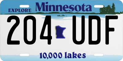 MN license plate 204UDF