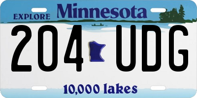 MN license plate 204UDG