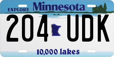 MN license plate 204UDK