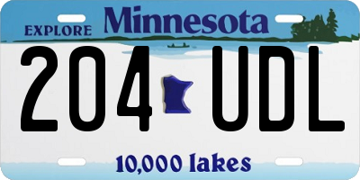 MN license plate 204UDL