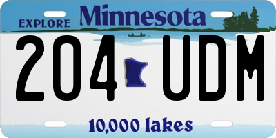MN license plate 204UDM
