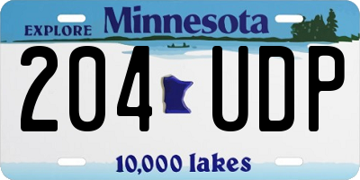 MN license plate 204UDP