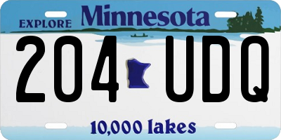 MN license plate 204UDQ