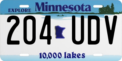 MN license plate 204UDV