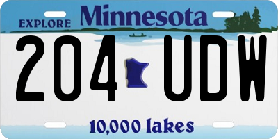 MN license plate 204UDW