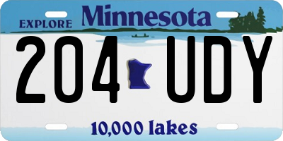 MN license plate 204UDY