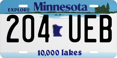 MN license plate 204UEB