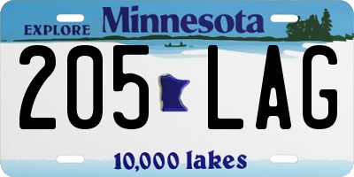MN license plate 205LAG