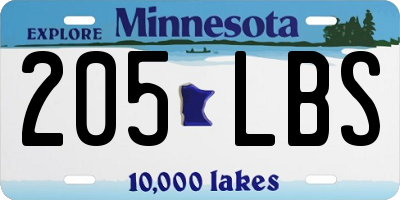 MN license plate 205LBS
