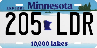 MN license plate 205LDR