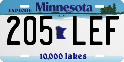 MN license plate 205LEF