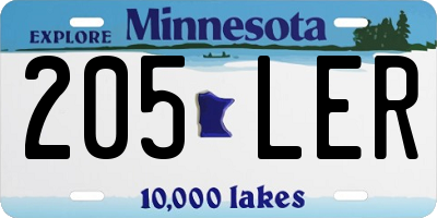 MN license plate 205LER