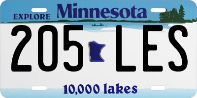 MN license plate 205LES